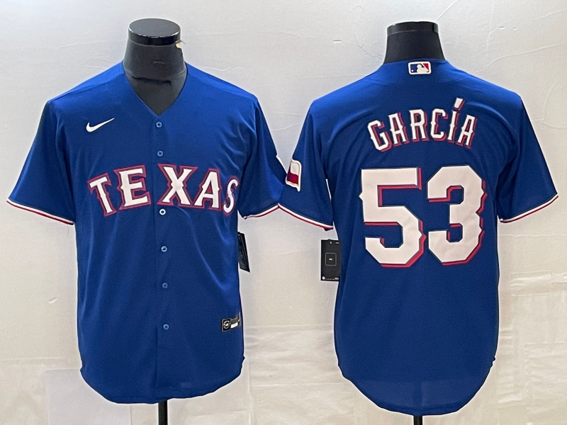 Men's Texas Rangers Adolis Garcia #53 Blue Replica Baseball Jerseys