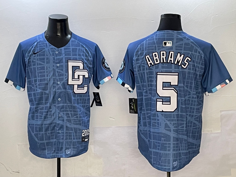 Men's Washington Nationals CJ Abrams #5 Blue 2025 City Connect Limited Player Jerseys