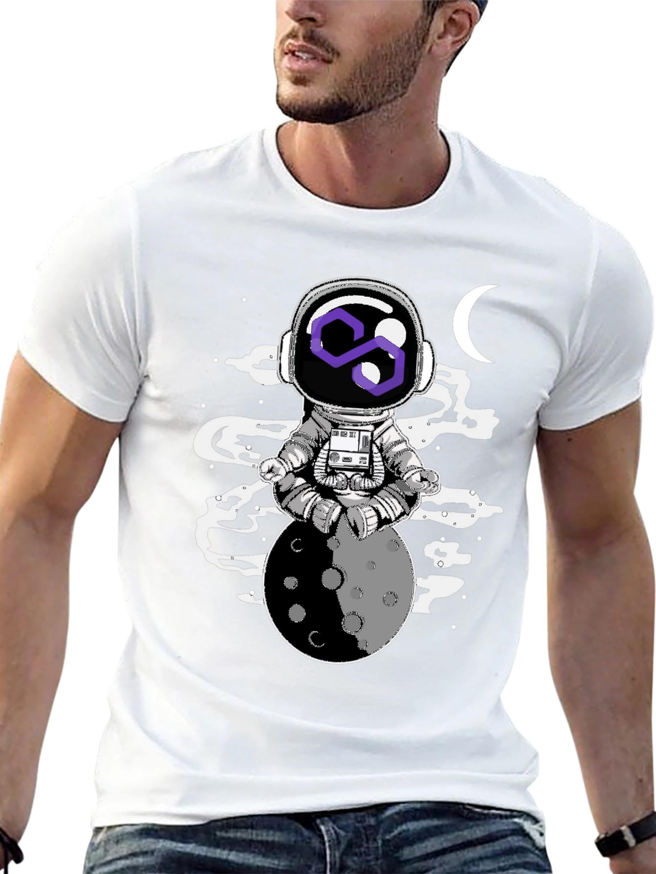 Astronaut Moon Meditation Graphic Tee