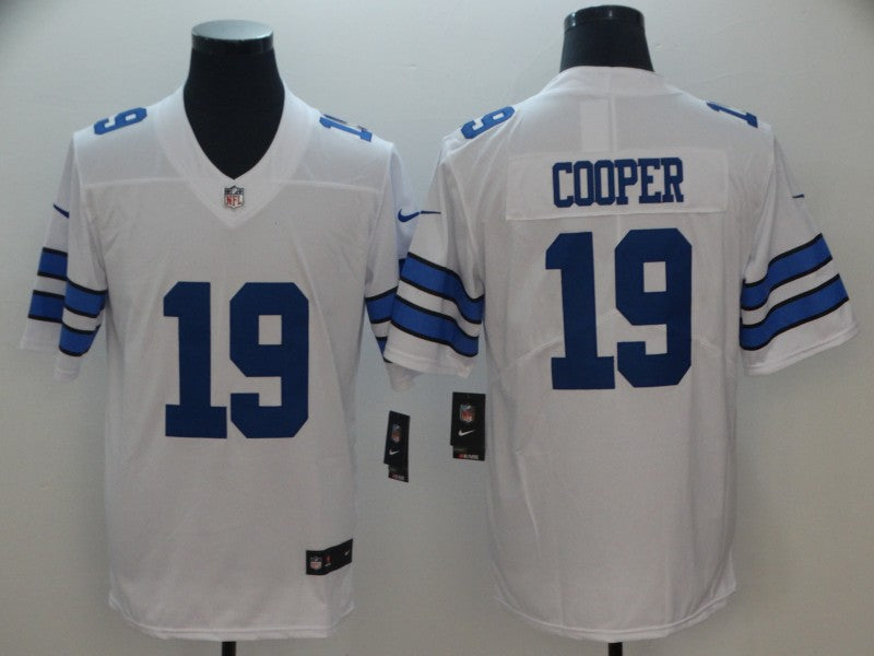 Men's Dallas Cowboys Amari Cooper #19 White Custom1 Game Jerseys