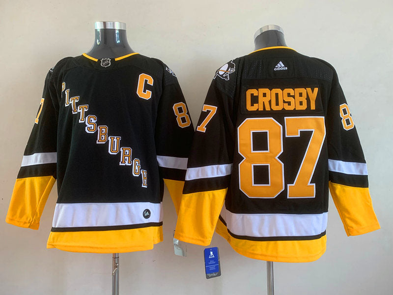 Men's Pittsburgh Penguins sidney crosby #87 Black Game Jerseys