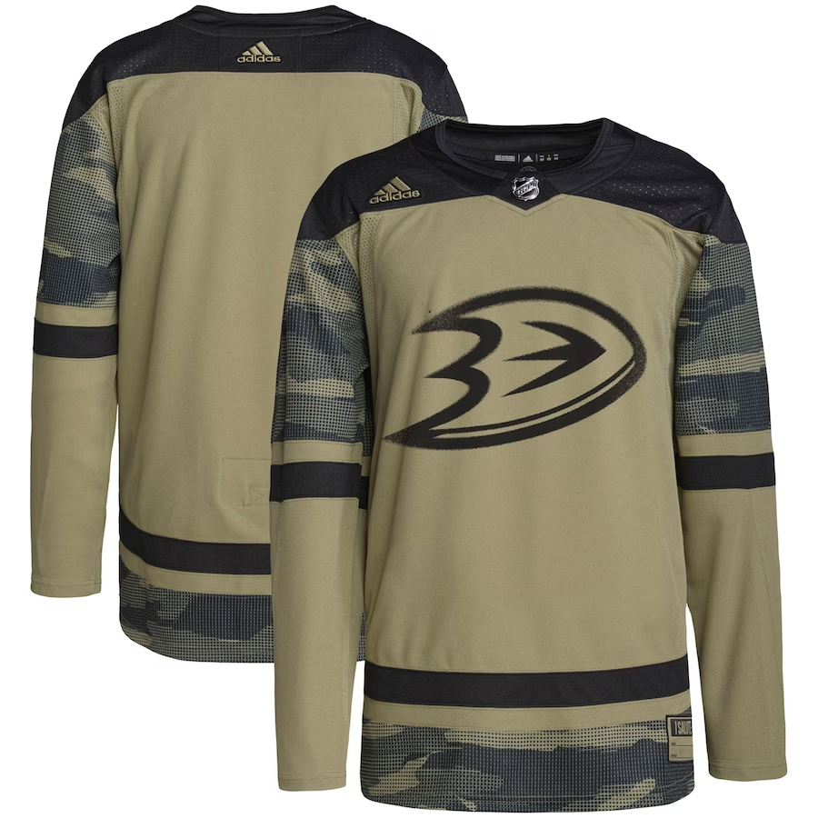 Men's Anaheim Ducks Camo Military Appreciation Team Authentic Practice Blank Jerseys