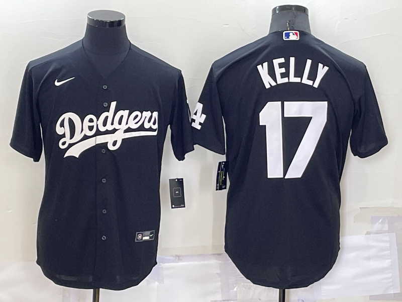 Men's Los Angeles Dodgers Joe Kelly #17 Black Replica Baseball Jerseys