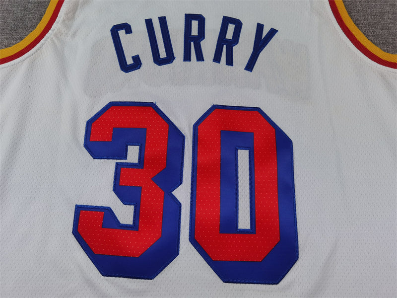 Men's Golden State Warriors Stephen Curry #30 White 2024/25 Swingman Jerseys - Classic Edition