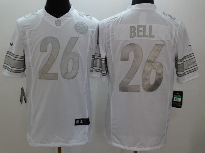 Men's Pittsburgh Steelers LeVeon Bell #26 White Game Player Jerseys