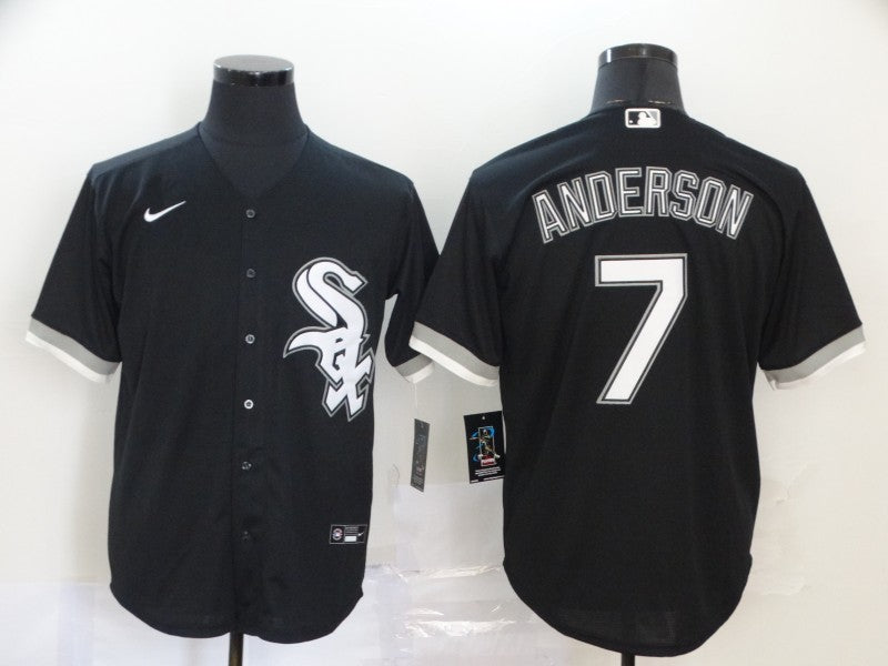 Men's Chicago White Sox Tim Anderson #7 Black Replica Baseball Jerseys
