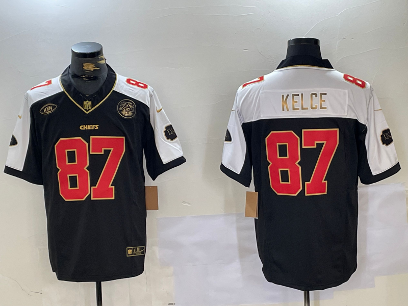 Men's Kansas City Chiefs Travis Kelce #87 Black Vapor F.U.S.E. Limited Jerseys