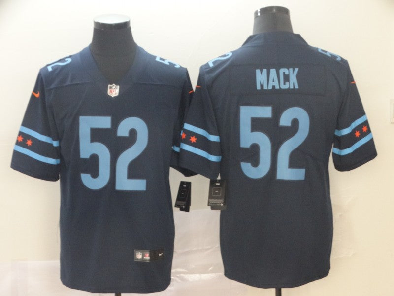 Men's Chicago Bears Khalil Mack #52 Navy Game Jerseys City Edition