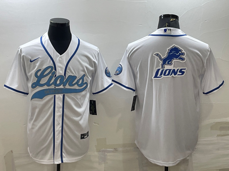 Men's Detroit Lions White Game Jerseys