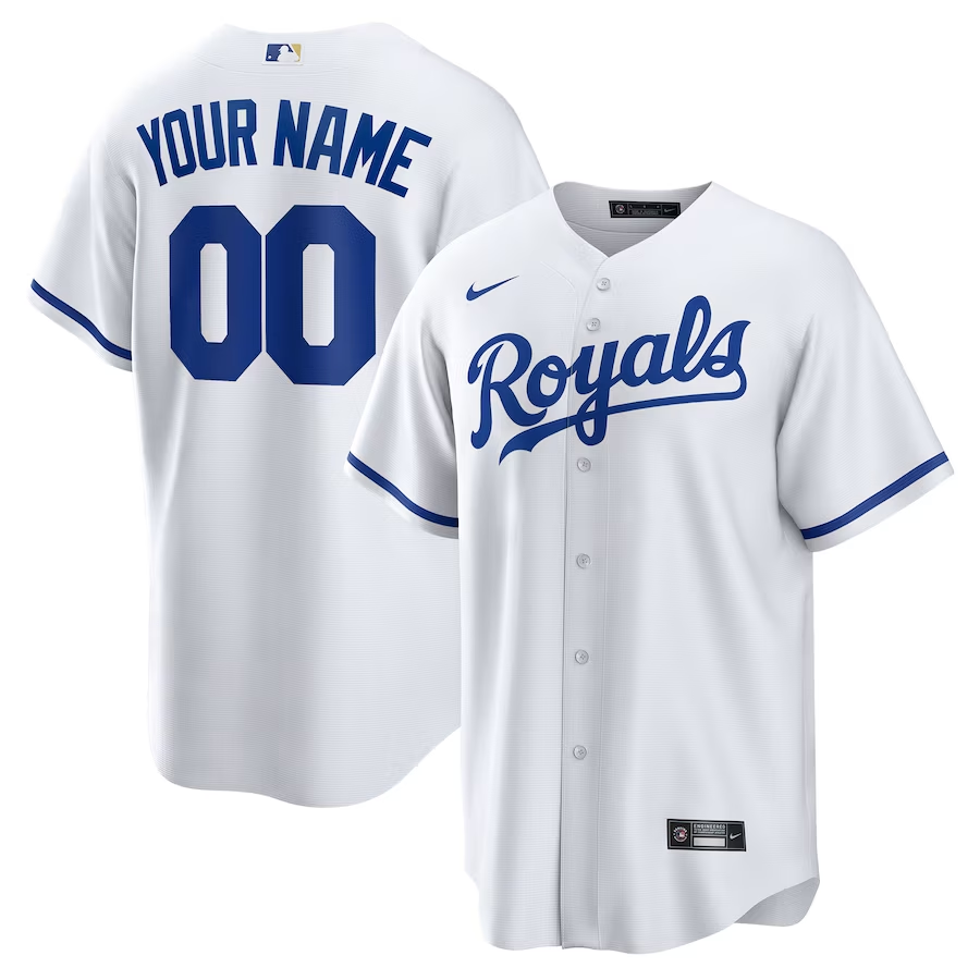 Men's Kansas City Royals White Replica Custom Jerseys