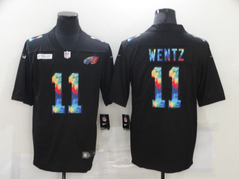 Men's Philadelphia Eagles Carson Wentz #11 Black Team Game Jerseys