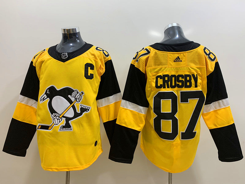 Men's Pittsburgh Penguins sidney crosby #87 Gold Player Game Jerseys