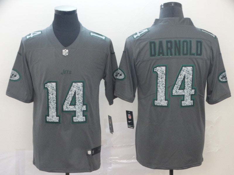 Men's New York Jets Sam Darnold #14 Gray Game Player Jerseys