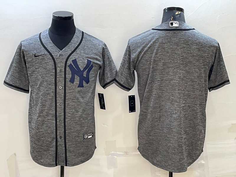 Men's New York Yankees Gray Alternate Blank Jerseys