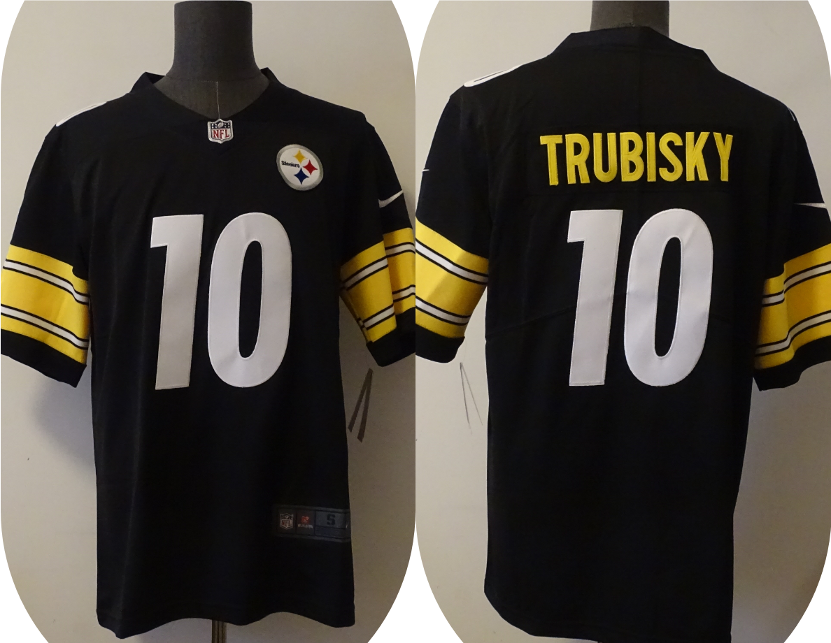 Men's Pittsburgh Steelers Mitchell Trubisky #10 Black Game Jerseys
