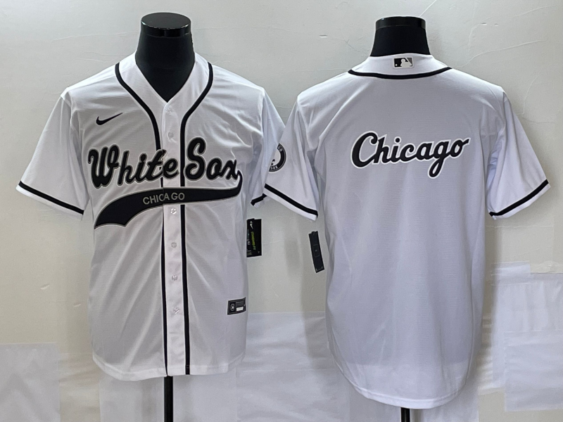 Men's Chicago White Sox White Replica Game Jerseys Joint Edition