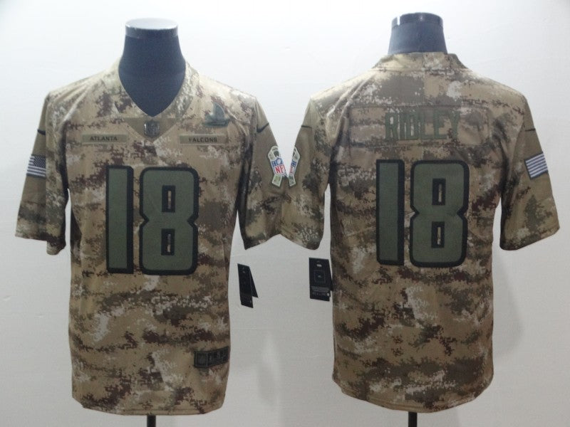 Men's Atlanta Falcons Calvin Ridley #18 Camouflage Game Jerseys