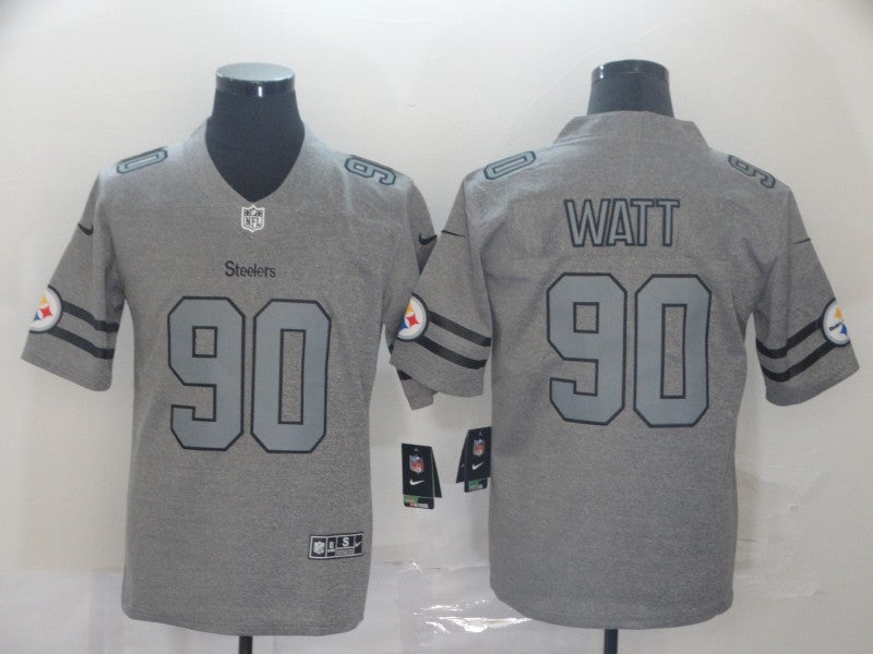 Men's Pittsburgh Steelers T.J. Watt #90 Gray Game Jerseys