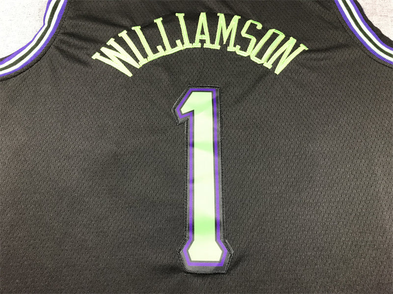 Men's New Orleans Pelicans Zion Williamson #1 Black 2023/24 Swingman Jerseys - City Edition