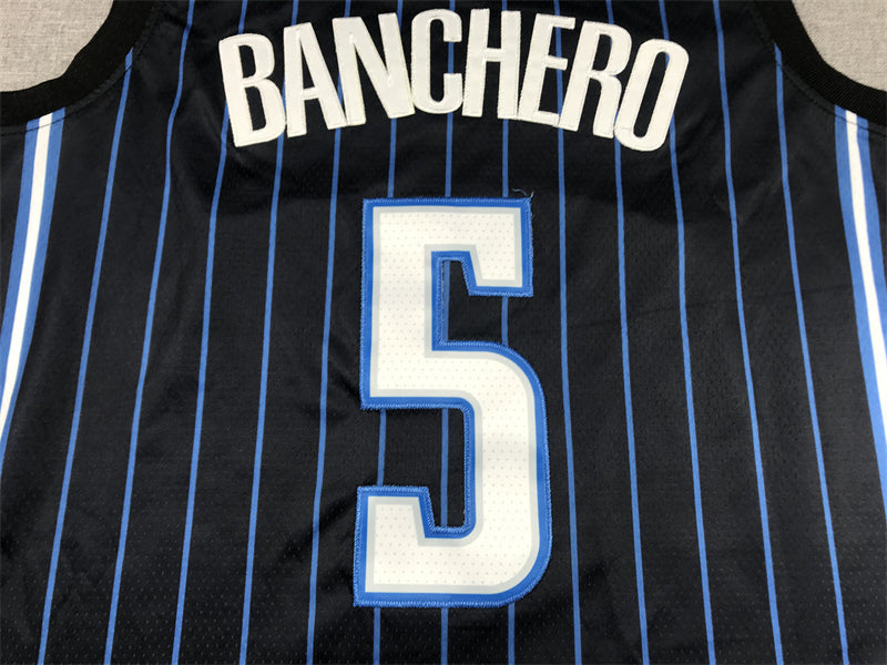 Men's Orlando Magic Paolo Banchero #5 Black 2022/23 Swingman Jerseys - Icon Edition