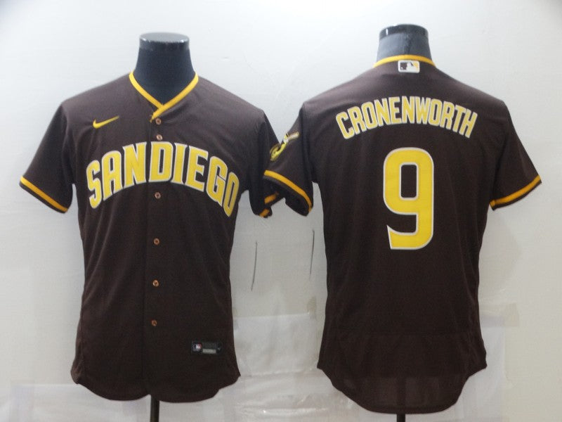 Men's San Diego Padres Jake Cronenworth #9 Brown Stitched Jerseys