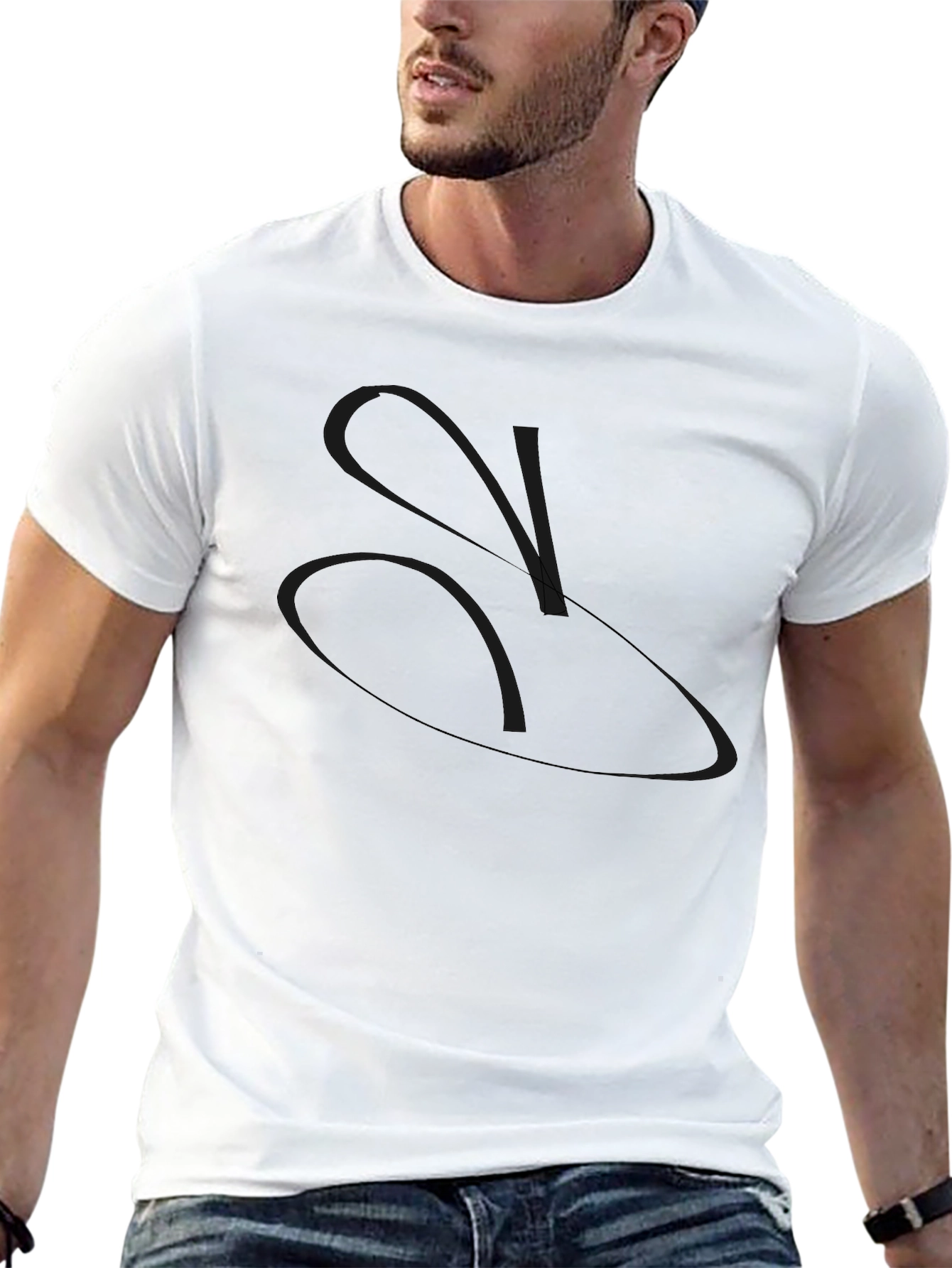 Modern Black Graphic Tee - Abstract Design