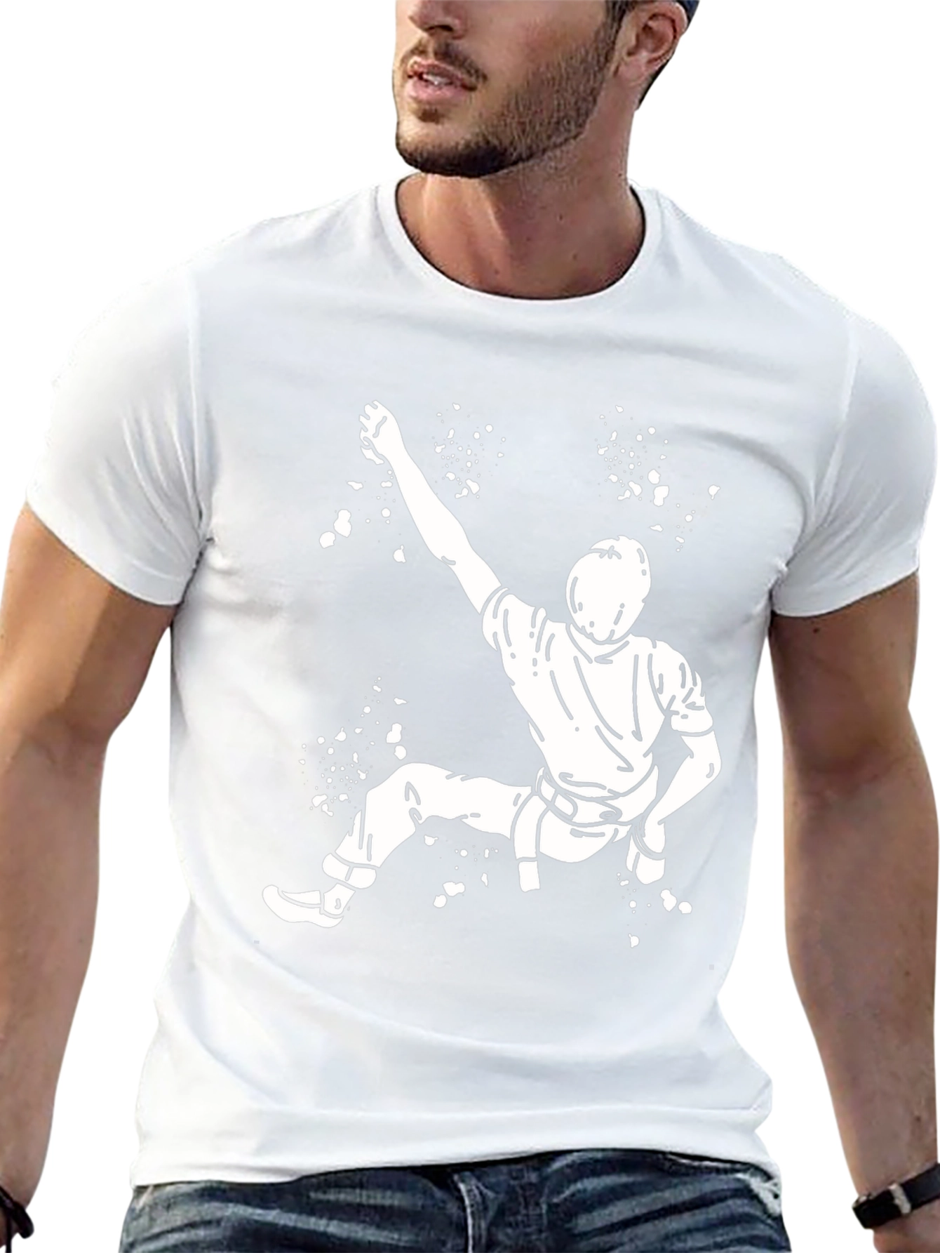 Climbing Graphic Tee - Black Cotton T-Shirt