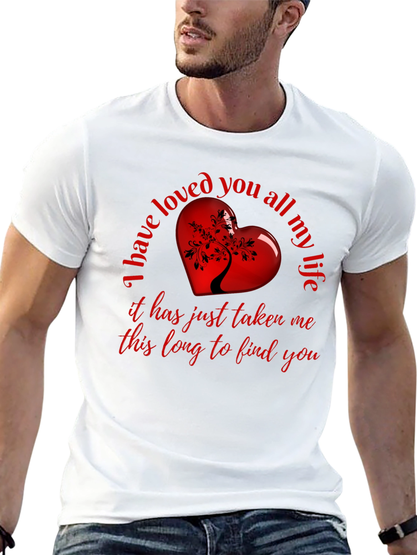 Heart Tree Black T-Shirt - Love Saying