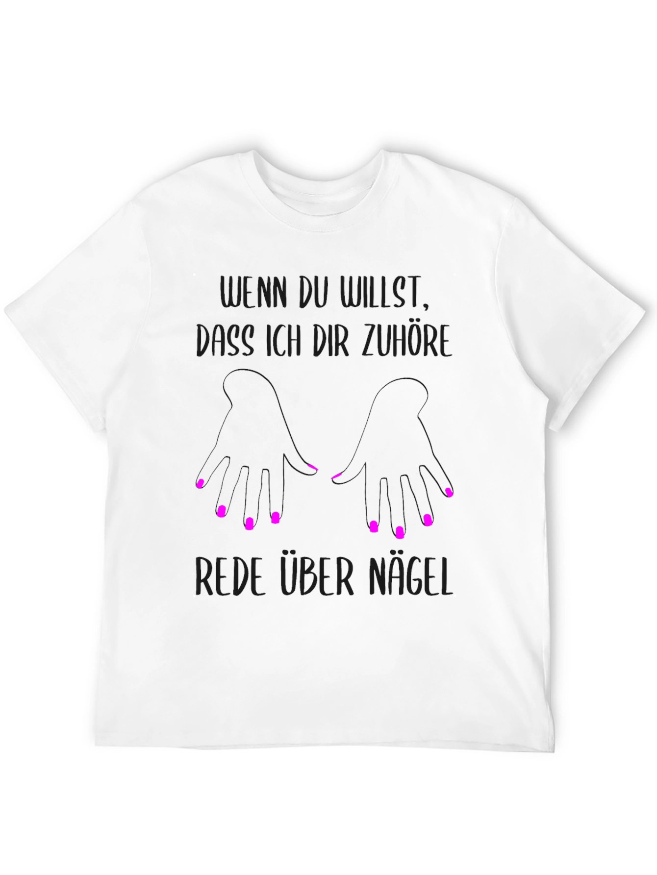 Black T-Shirt Funny German Nail Design