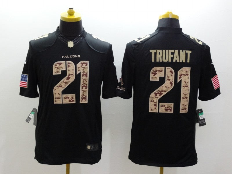 Men's Atlanta Falcons Desmond Trufant #21 Black Game Player Jerseys