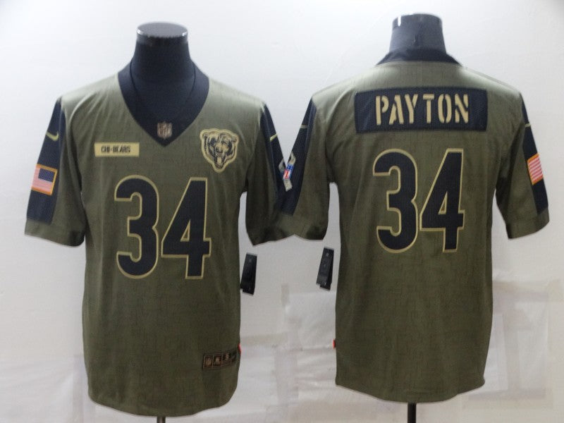Men's Chicago Bears #34 Walter Payton Brown Game Jerseys