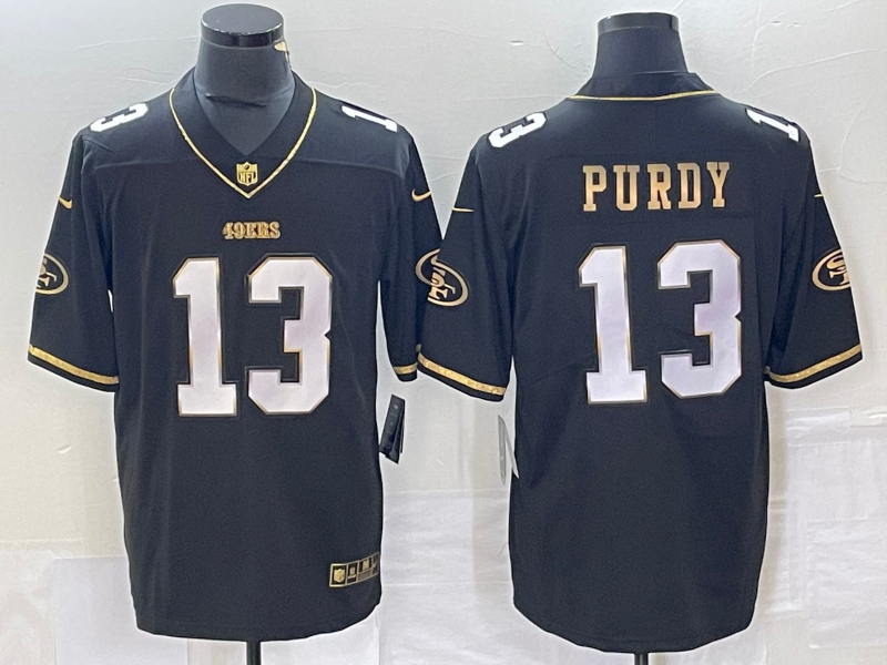 Men's San Francisco 49ers Brock Purdy #13 Black Game Player Jerseys