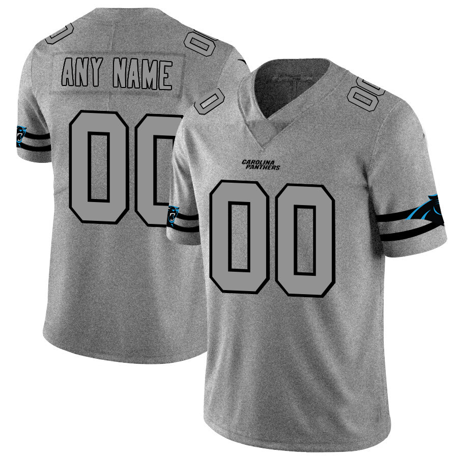 Custom1 Carolina Panthers 2019 Gray Gridiron Gray Vapor Untouchable Limited Jerseys American Jerseys Stitched Jerseys Football Jerseys