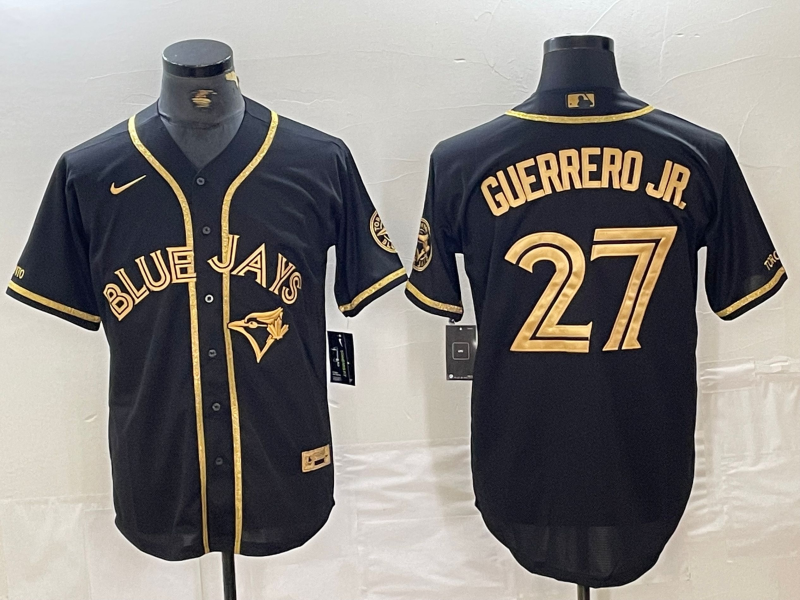 Men's Toronto Blue Jays Vladimir Guerrero Jr. #27 Black Replica Baseball Jerseys
