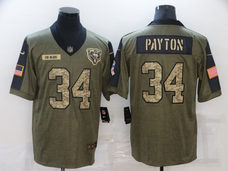 Men's Chicago Bears Walter Payton #34 Brown Player Game Jerseys
