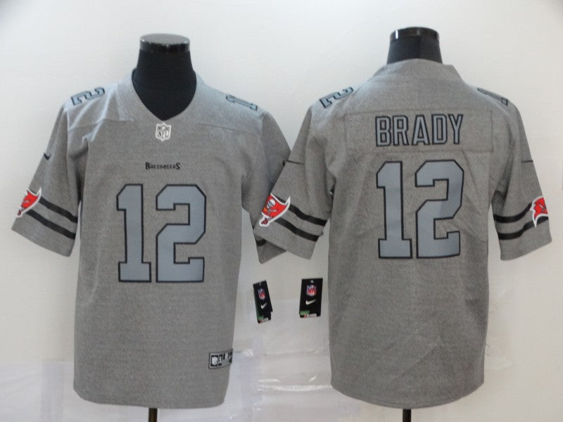 Men's Tampa Bay Buccaneers Tom Brady #12 Gray Authentic Game Jerseys
