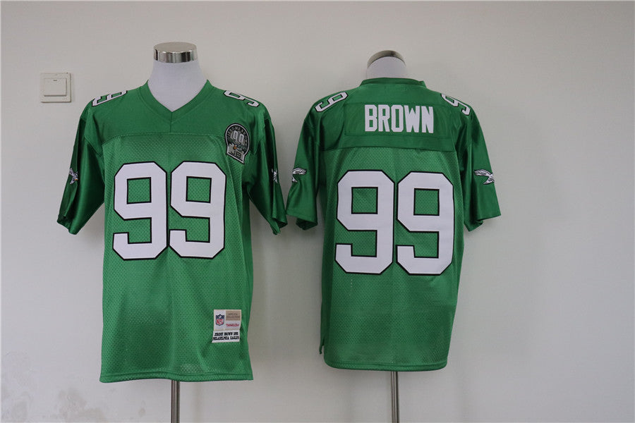Men's Philadelphia Eagles Jerome Brown Mitchell & Ness Kelly Green Legacy Replica Jerseys