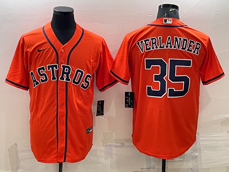 Men's Houston Astros Justin Verlander #35 Orange Replica Player Jerseys