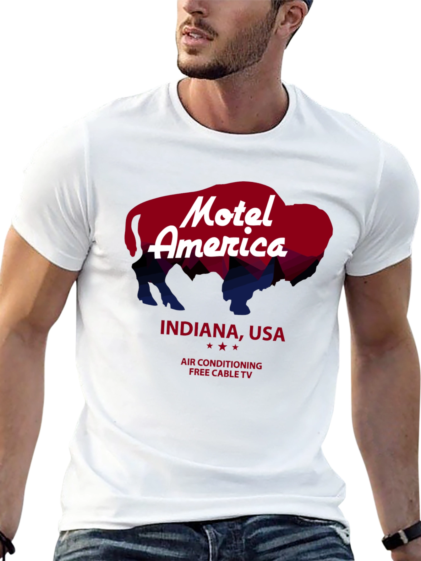 Motel America Indiana Tee - Retro Buffalo Graphic