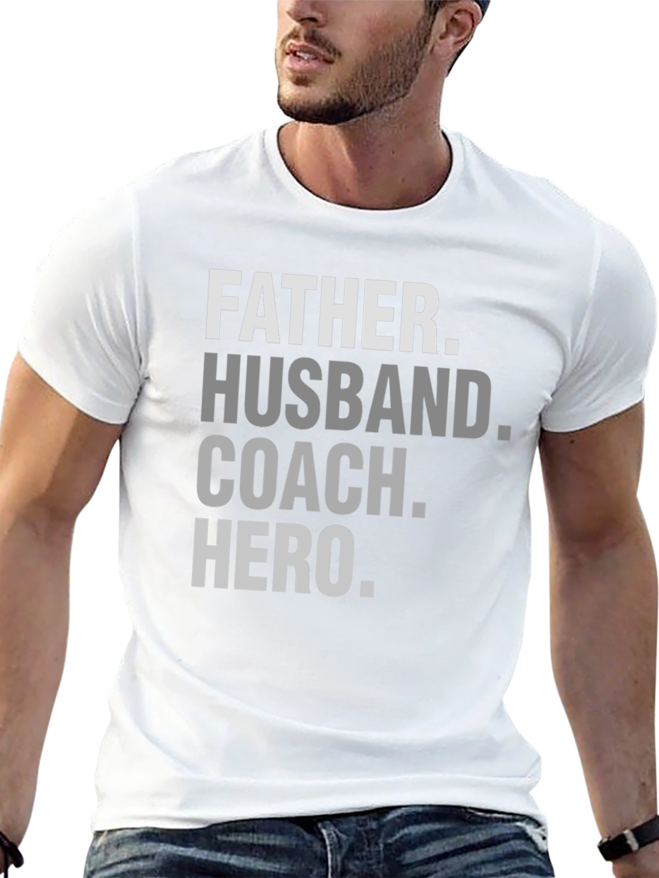 Father Husband Coach Hero Black T-Shirt