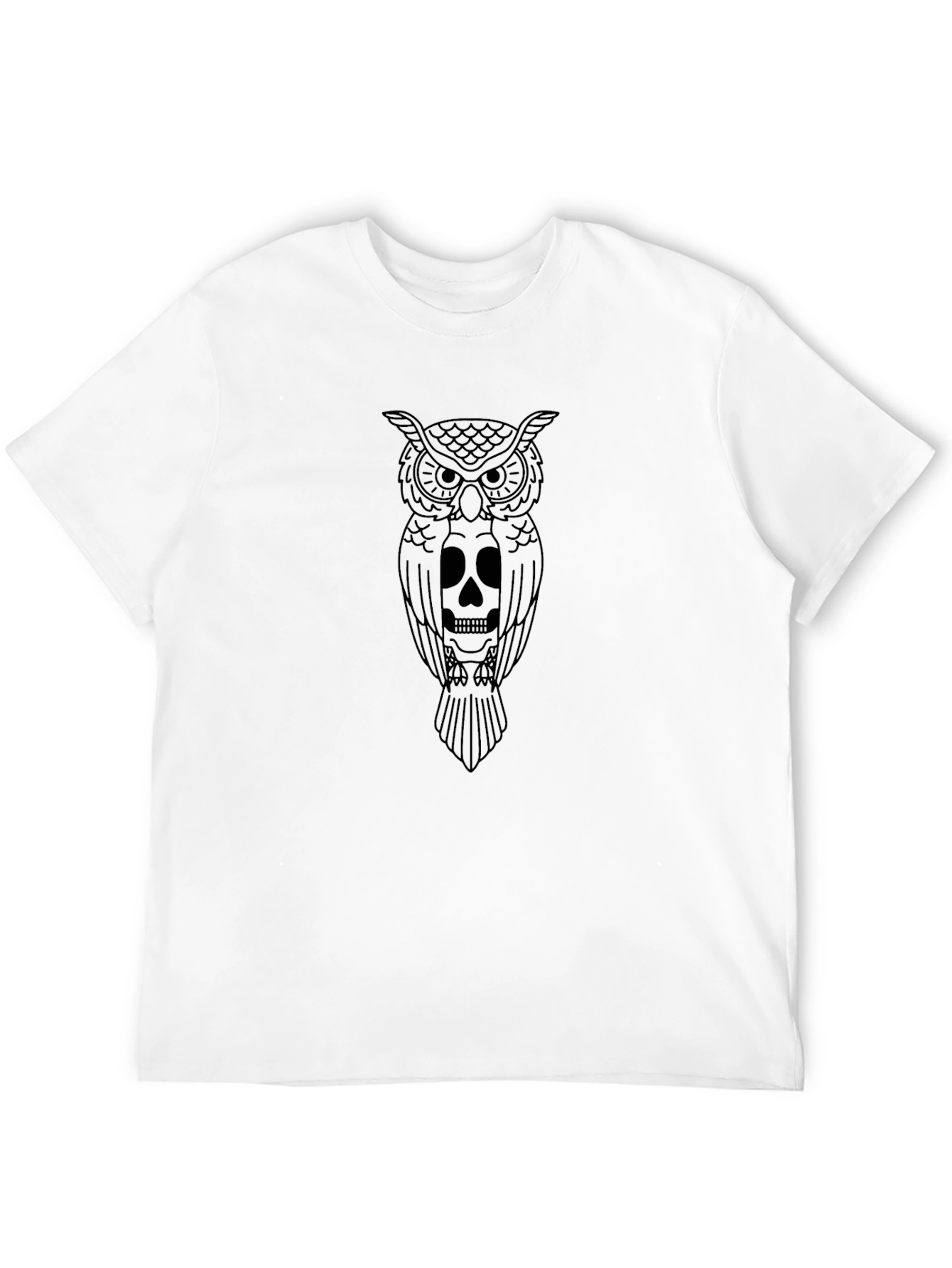 Owl & Skull Graphic Black T-Shirt
