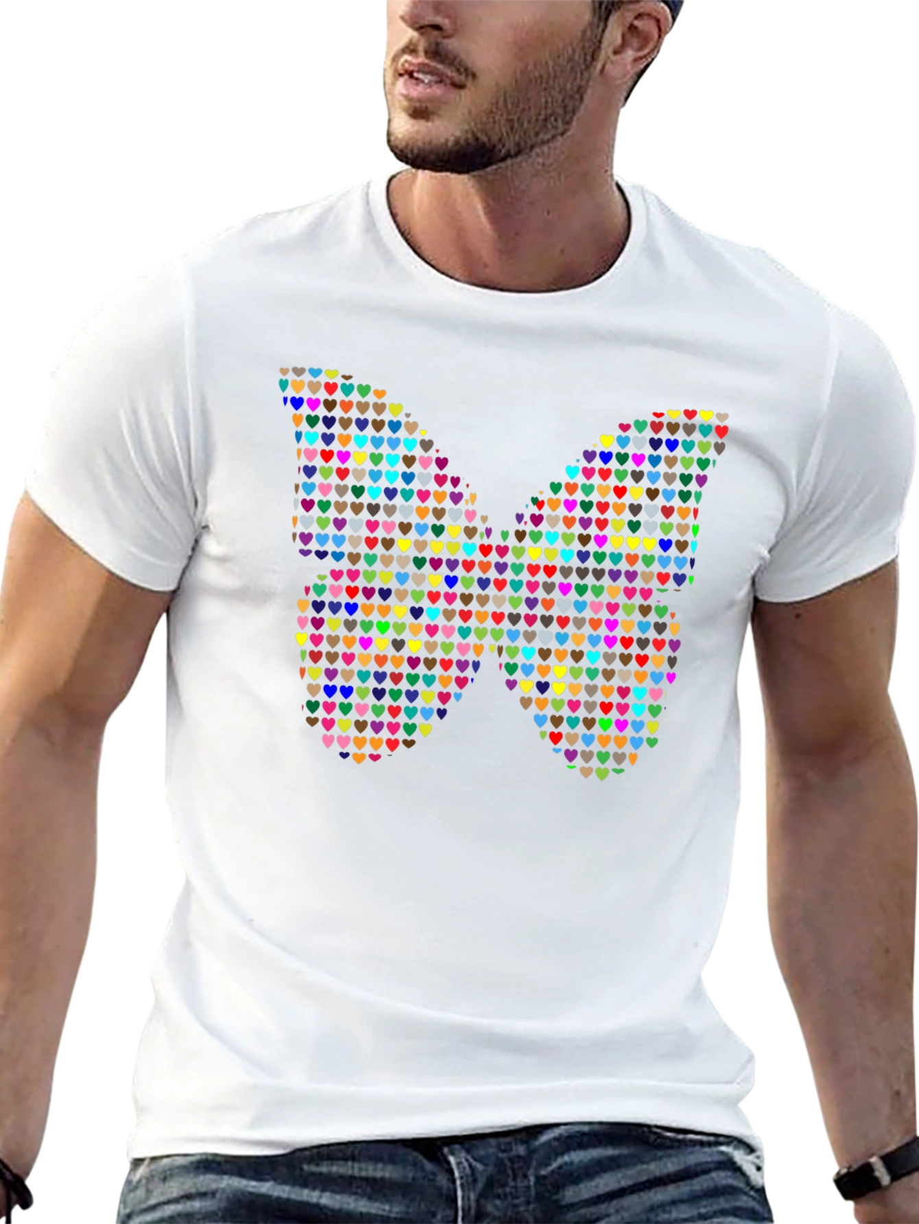 Heart Butterfly Black Graphic Tee