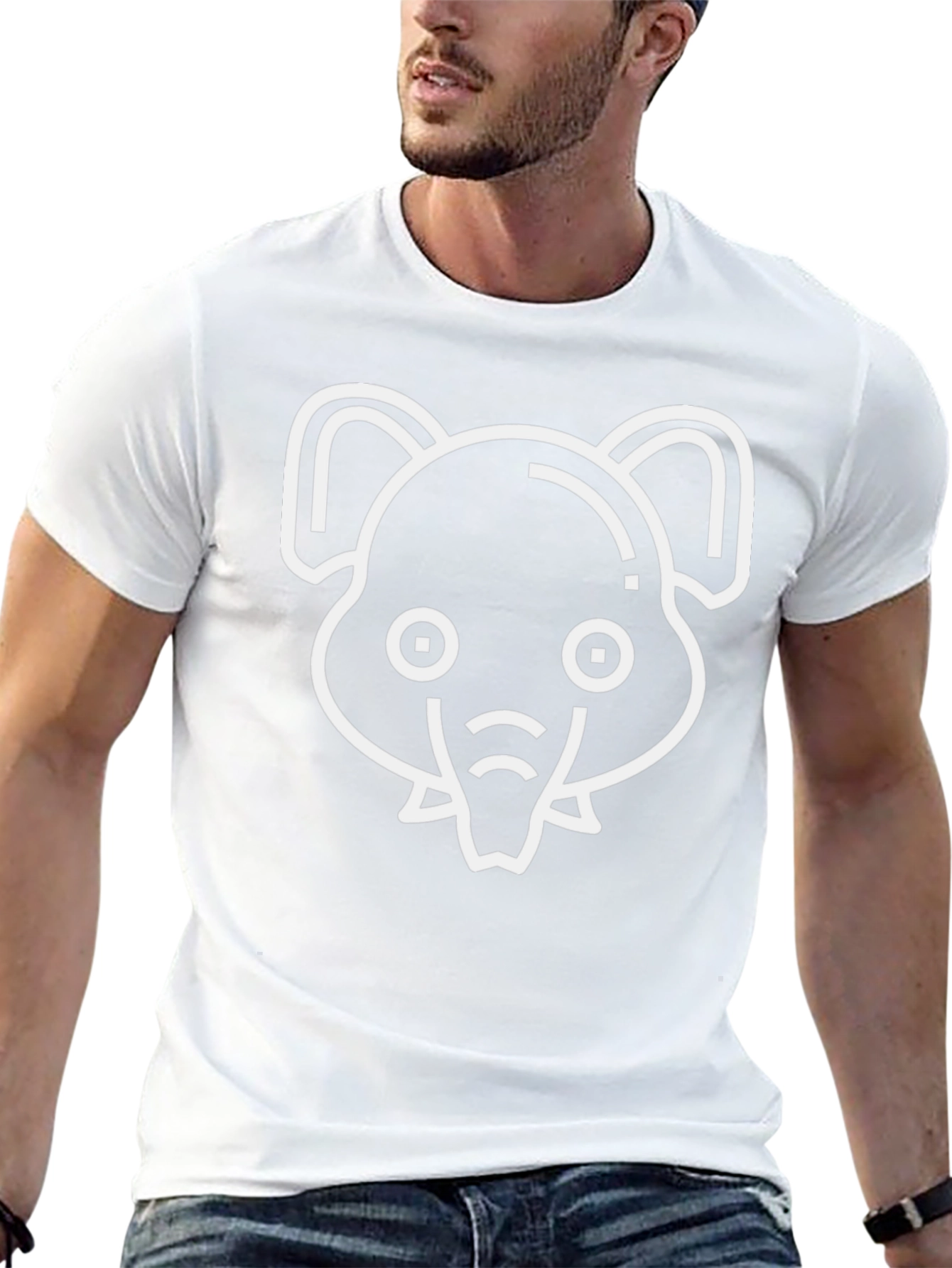 Elephant Outline Black T-Shirt