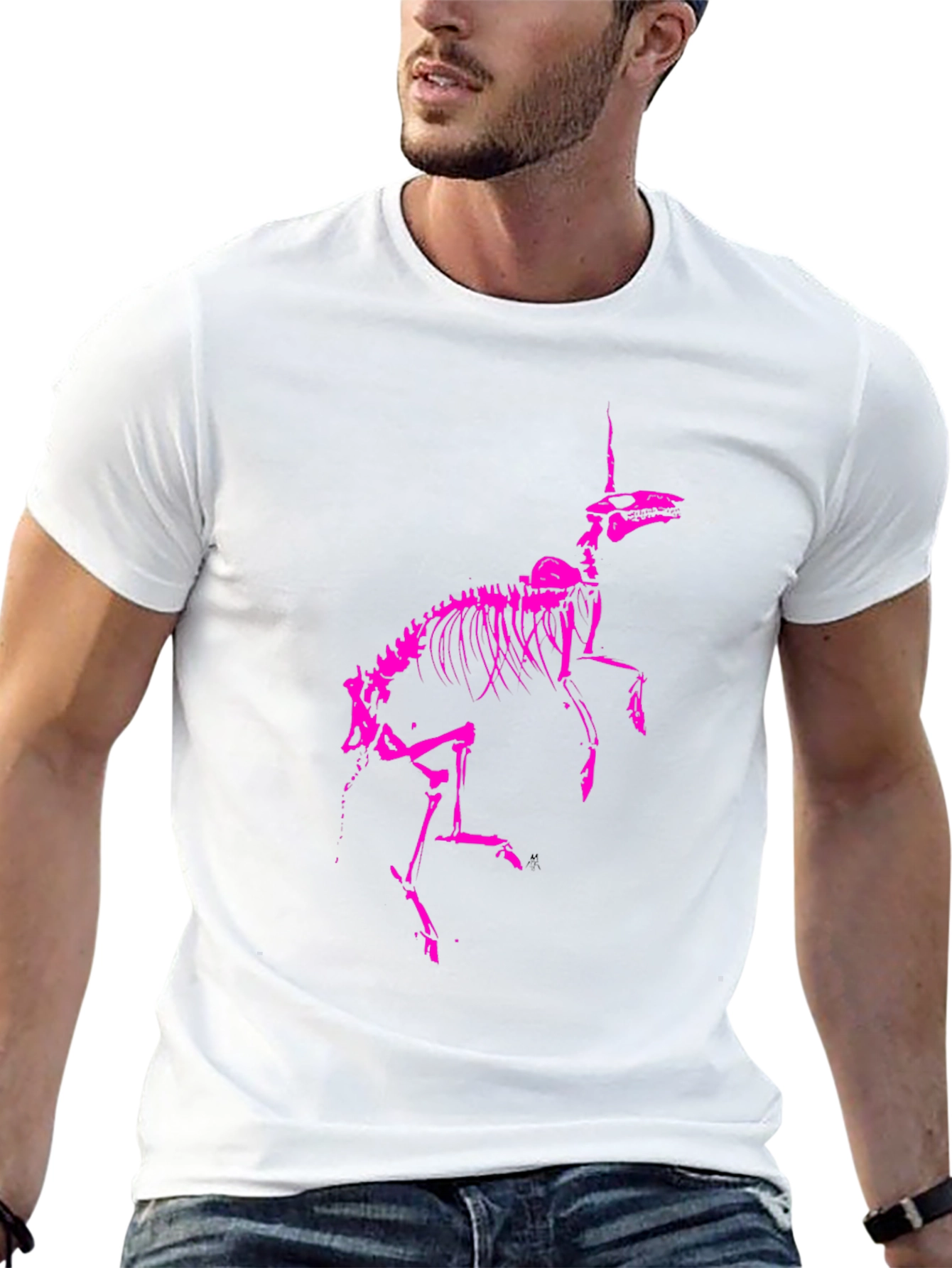 Unicorn Skeleton Graphic Tee - Black