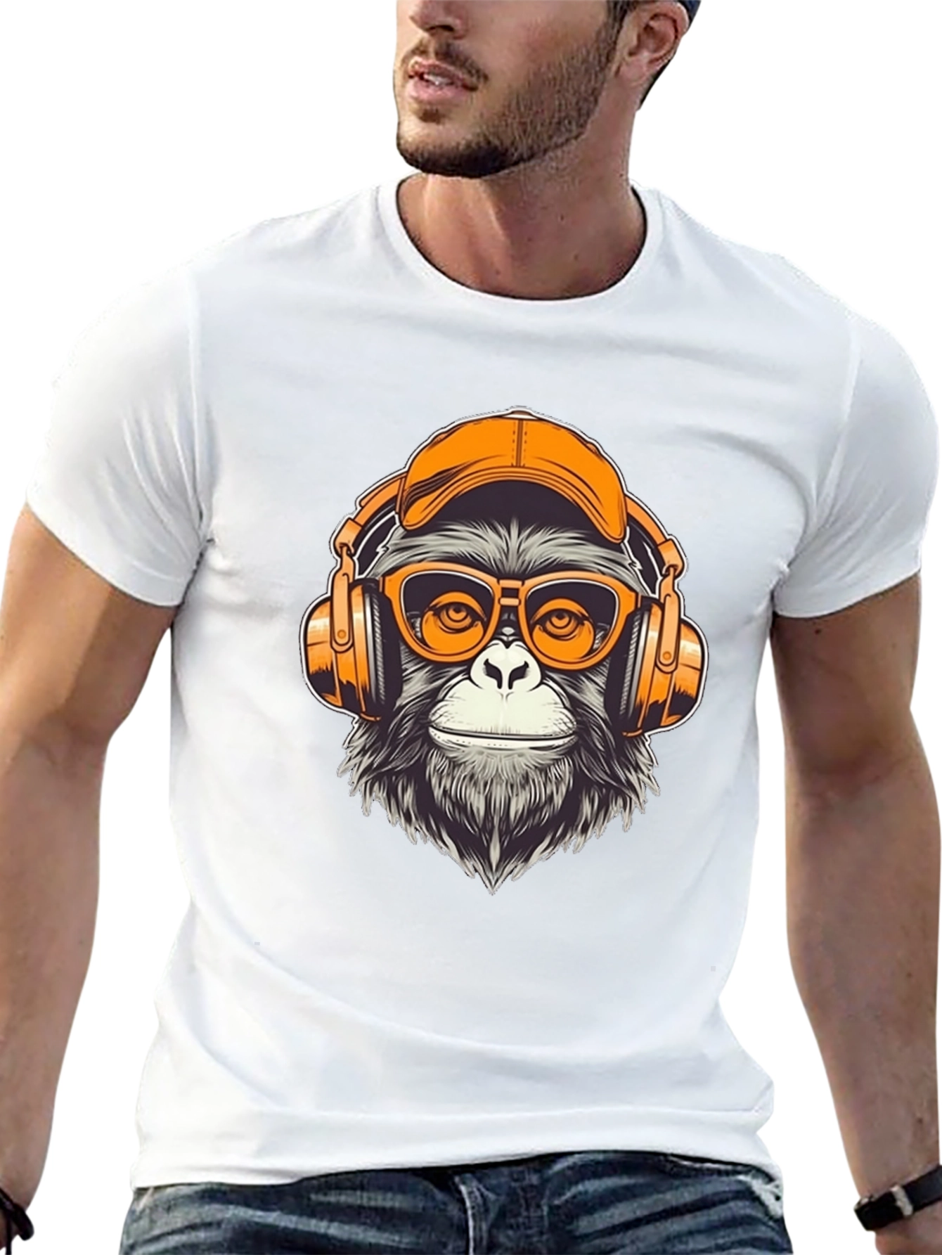 Monkey DJ Graphic Tee - Cool Black T-Shirt