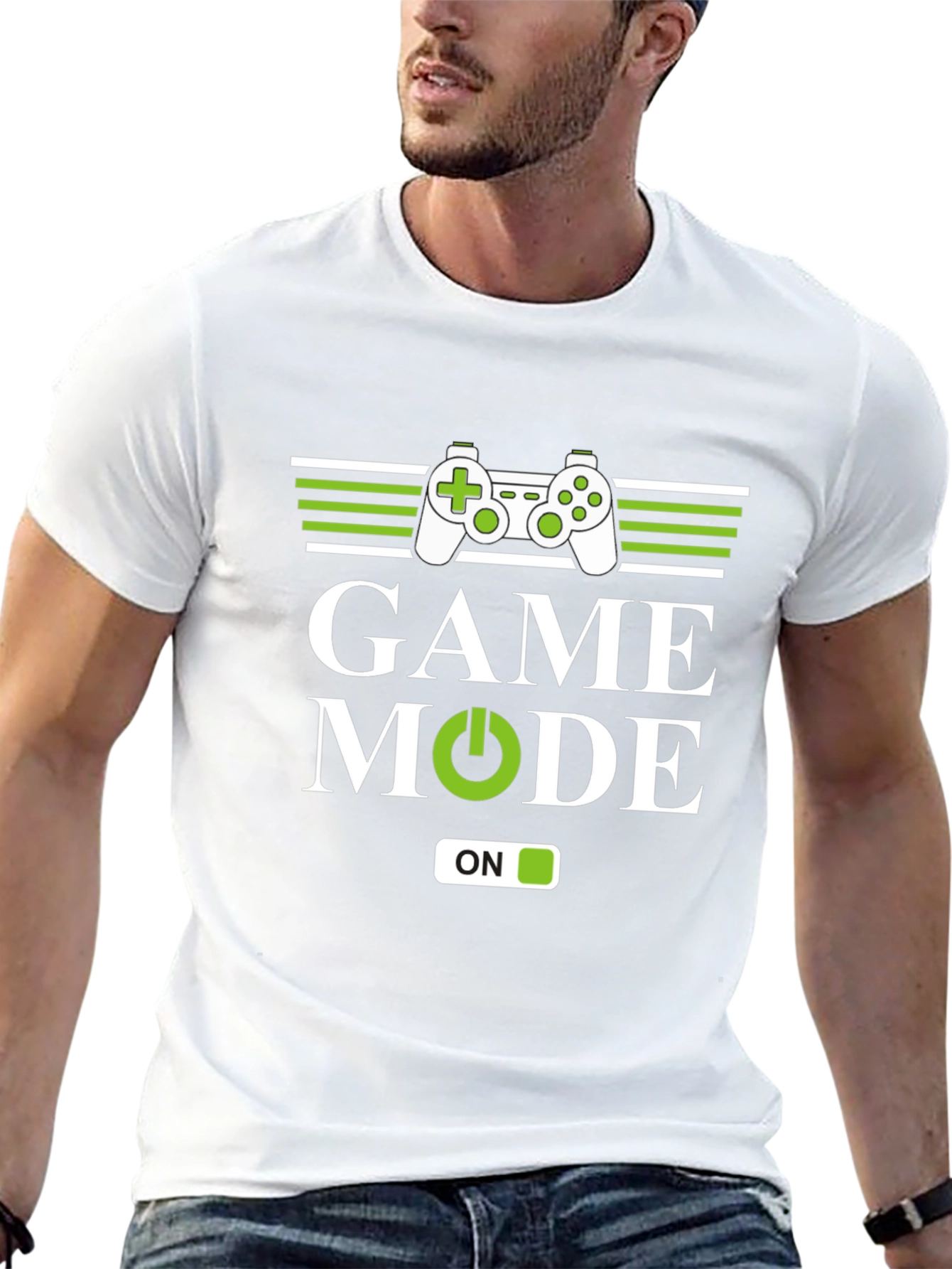 Game Mode ON Black Graphic Tee for Gamers