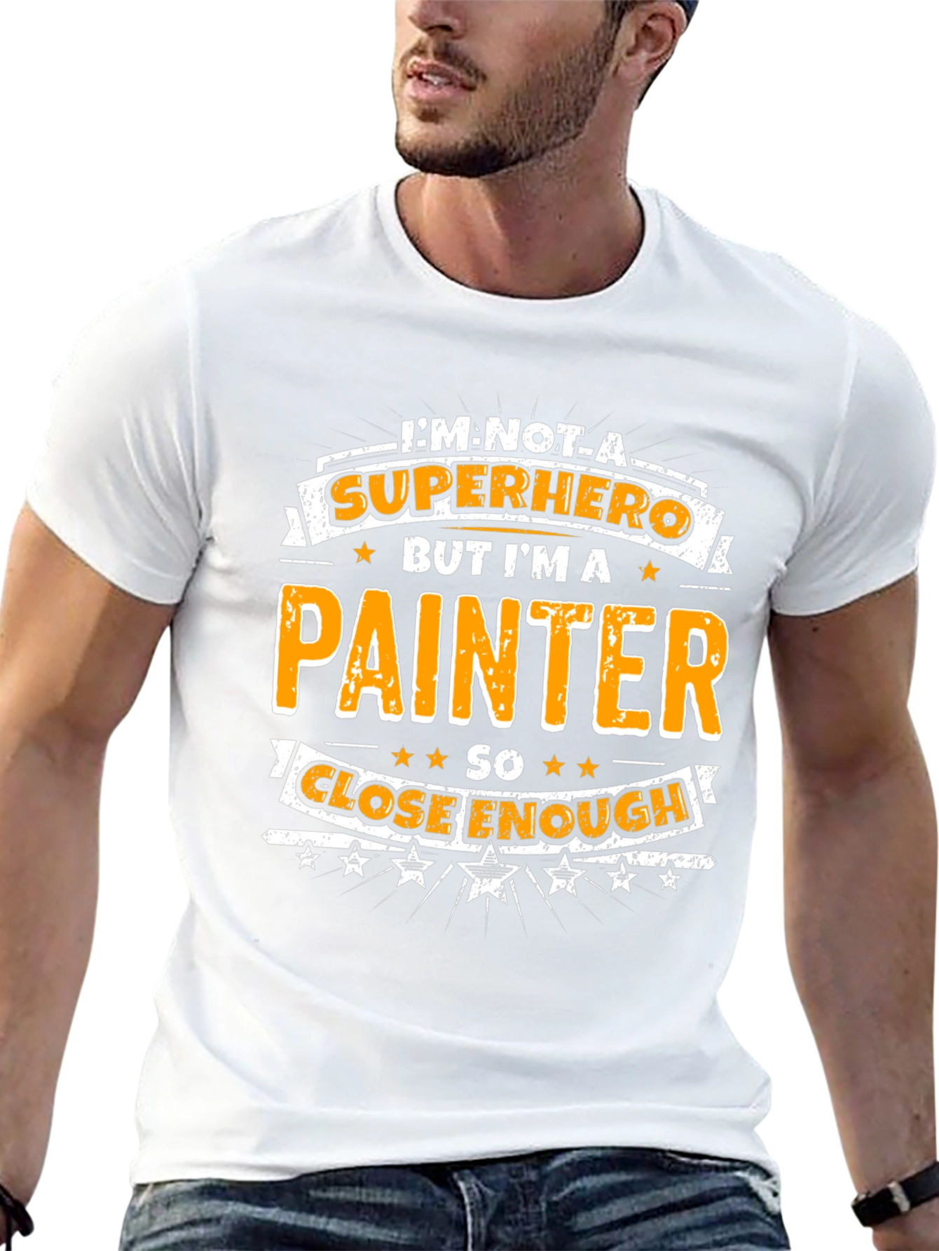 Painter Superhero Graphic T-Shirt - Funny Novelty Tee