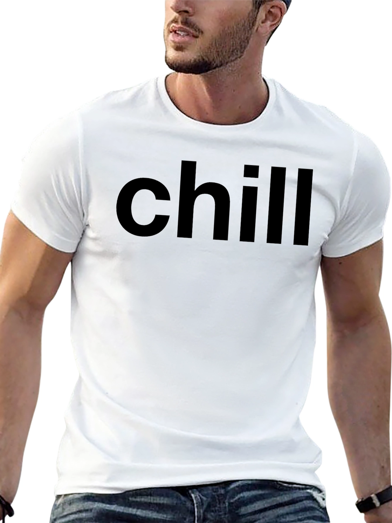 Chill Black Graphic Tee - Relaxed Comfort