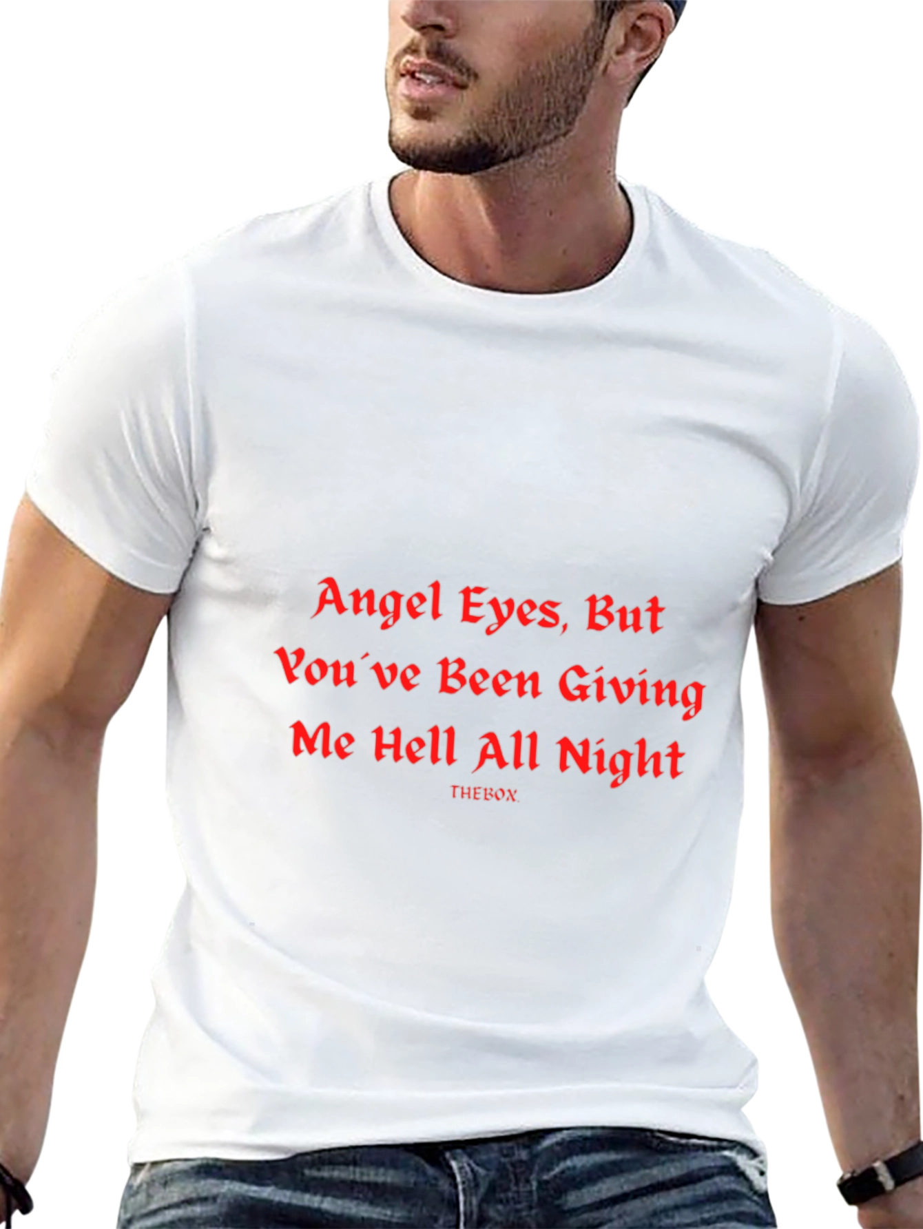 Angel Eyes Graphic Print Black T-Shirt