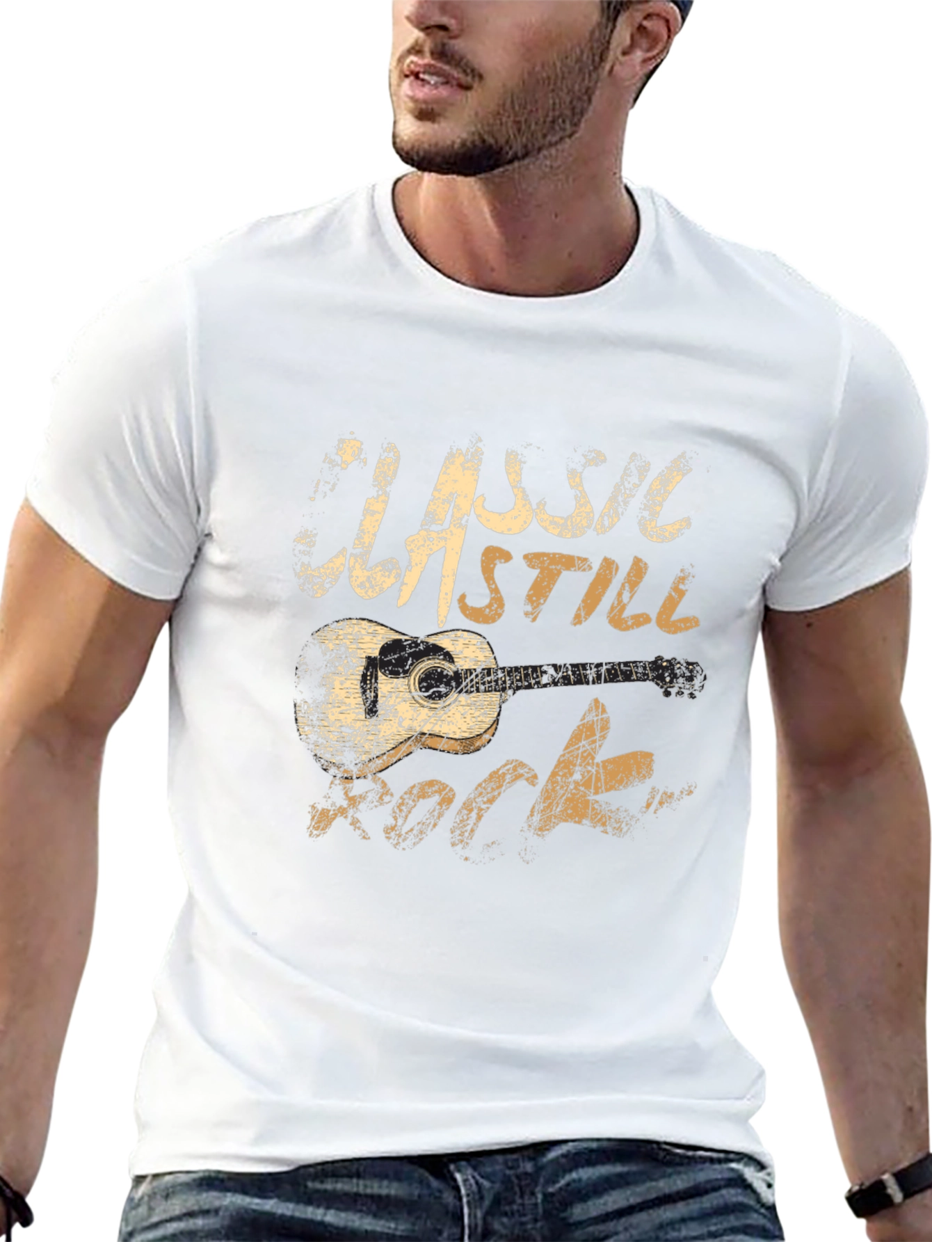 Classic Still Rock Guitar Graphic T-Shirt